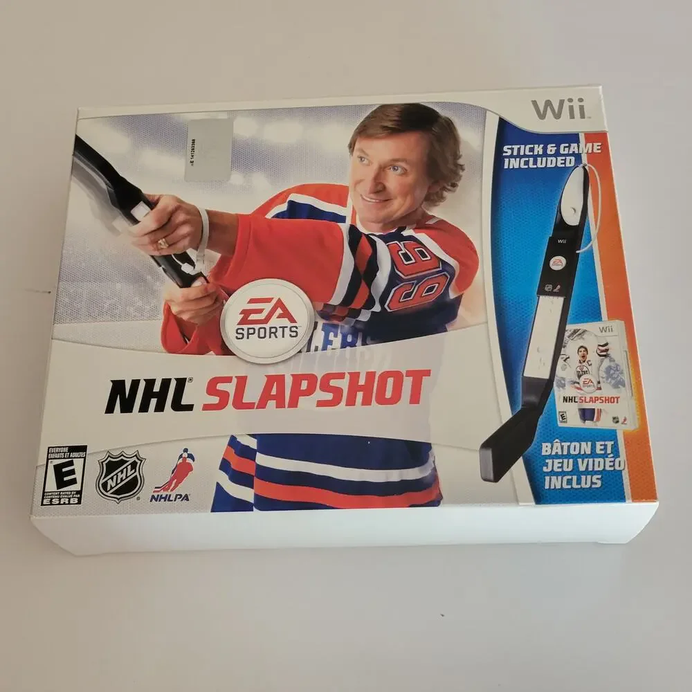 NHL Slapshot Nintendo Wii Bundle Game & Hockey Stick Peripheral Accessory Box